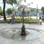 fontanna na placu dworcowym w Skierniewicach